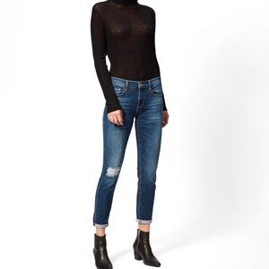 FRAME Denim Le Garçon Distressed Jeans in Watson Blue Mid / Low Rise Size 26